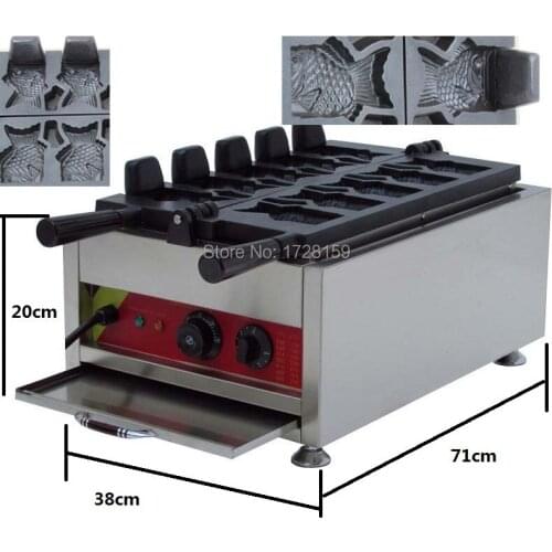 5pcs Advanced ice cream fish shape waffle baker,waffle fish ice cream machine