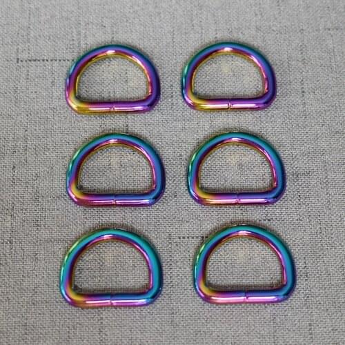 50 Pcs/Lot 20mm Colourful High Quality Metal D Ring Buckle for Webbing Backpack Bag Parts Leather Craft Strap Belt Purse