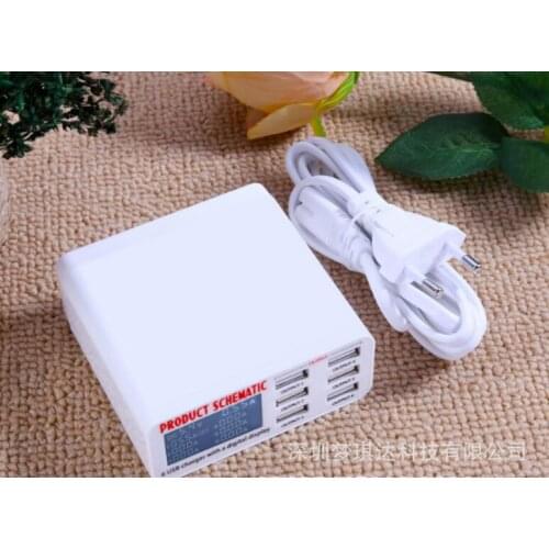 6 pcs USB travel Fast charger With LCD display Multipurpose Fast charging socket