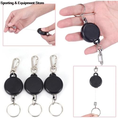 60cm Outdoor Badge Reel Retractable Keychain Recoil Yoyo Ski Pass ID Card Holder Keyring KeyChain Steel Cord Tools