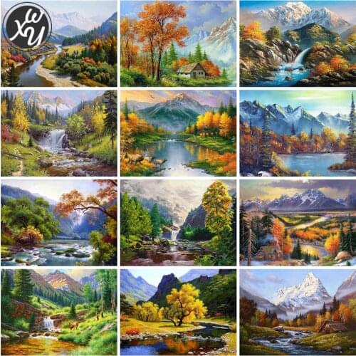 Diamond Painting Kits for Adult Lake Picture Full Drill Mosaic Art Landscape Rhinestones Embroidery Round Square Cross for Decor