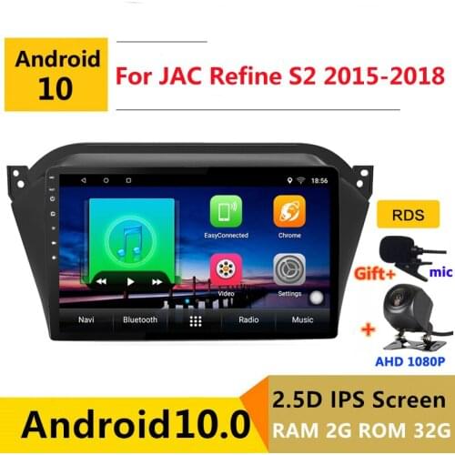 1 din android 10.0 car radio auto stereo for JAC Refine S2 10 2015 2016 2017 2018 navigation GPS DVD Multimedia Player