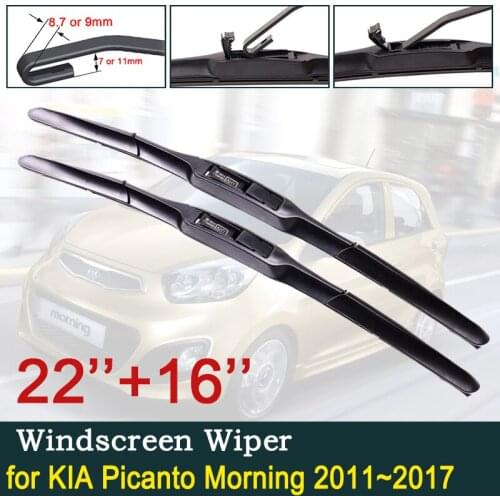 Car Wiper Blades for KIA Picanto Morning 2011~2017 Front Windscreen Windshield Wipers Blade Car Accessories Stickers 2012 2013