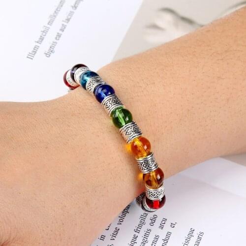 Bohemian Glass Beaded Charm Bracelets & Bangles For Women 2021 Simple Jewelry Vintage Colorful Stone Bracelets Men Accessories