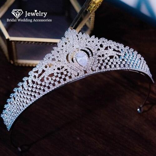 CC Crown Tiara Hairbands Luxury Wedding Hair Accessories for Women Engagement Party Hairwear Jewelry Cubic Zircon Crowns HS11