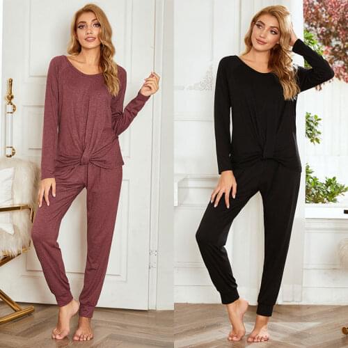 Homewear Suits Women Autumn Casual T Shirts Drawstring Sweatpants Lounge Wear Fashion Pajama Sets Elastic Sleepwear