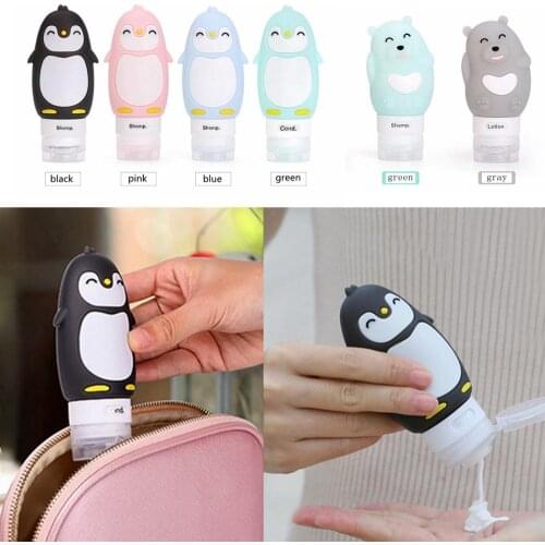 60/80/90ml Cute portable travel packaging bottles cosmetic shampoo shower gel lotion packaging bottles Silicone Beauty bottles