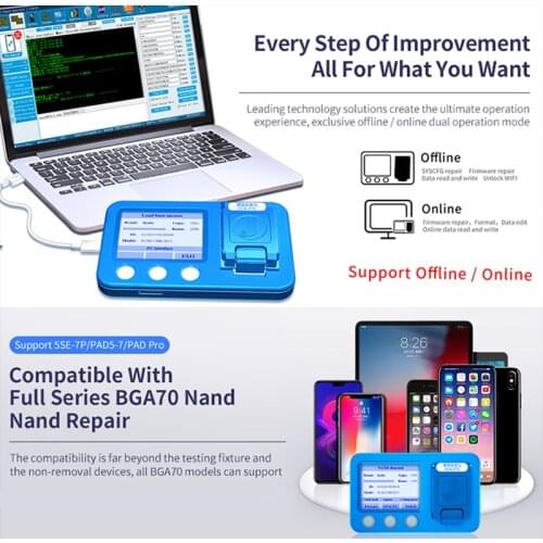 JC JCID-P7S Repair Instrument For iPhone5SE 6G 6Plus 7G 7Plus iPad5 iPad6 iPad 7 iPad Pro BGA70 Nand Repair
