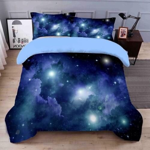 Ultra Soft Galaxy outer space duvet cover bedding set single twin full queen king Russia Europe size 4 piece Bed sheet Bedlinen