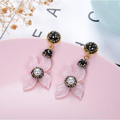 Colorful Resin Pendant Hanging Earring For Women Bohemia Geometric Flowers Shape Drop Dangle Earrings Female Wedding Jewelry