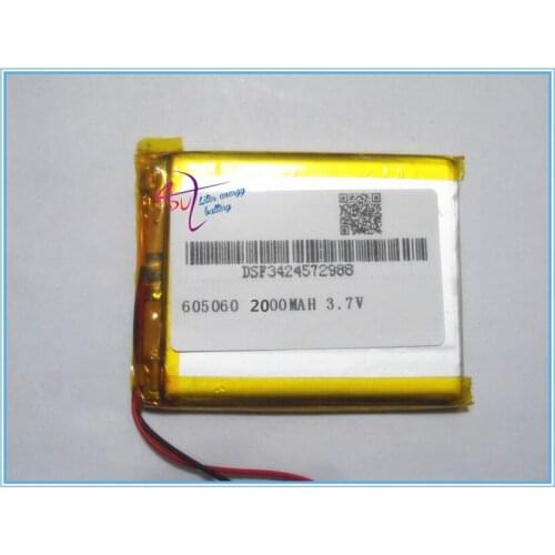 3.7V lithium polymer battery 605060 GPS eBook Mobile Power 2000MAH