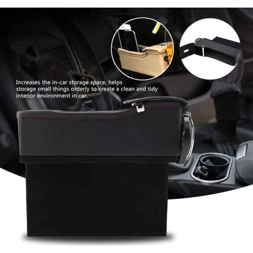 Multi-function Leather Car Right Seat Crevice Storage Box Car Pocket Organizer for gap between console seat console of most car