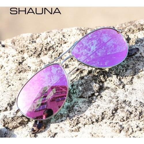 SHAUNA Retro Double Bridges Metal Pilot Polarized Men Sunglasses Outdoor Driving Mirror Shades UV400 Women Punk Sun Glasses