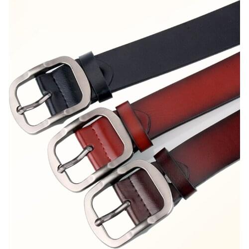 Mens Belt Leather Belt Men Male High Quality Leather Strap Luxury Vintage Pin Buckle Fancy Vintage Jeans Cintos Masculinos
