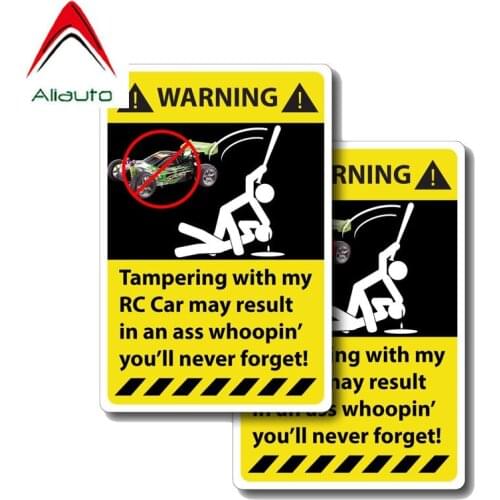 Aliauto 2 X Funny Car Sticker Warning Tampering with My RC Accessories PVC Decal for Mercedes Honda Toyota Volkswagen, 12cm*6cm