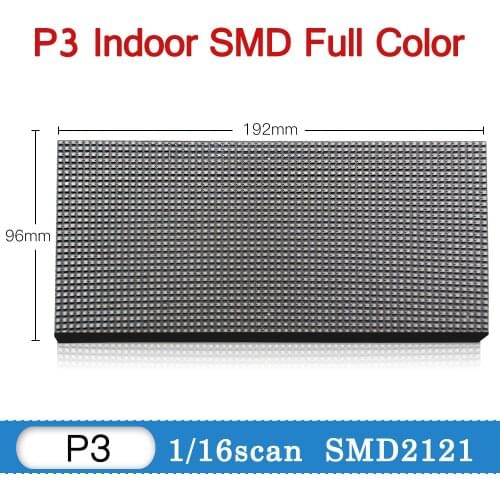 P3 Indoor Led Display Module RGB Full Color Tv Panel Video Wall P3 Led Sign Board Led Display Wall Screen 192*96 mm 64*32 pixel
