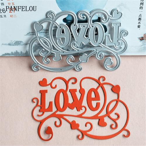 PANFELOU Metal craft Vines love words paper die cutting dies for Scrapbooking/DIY Easter wedding Halloween cards