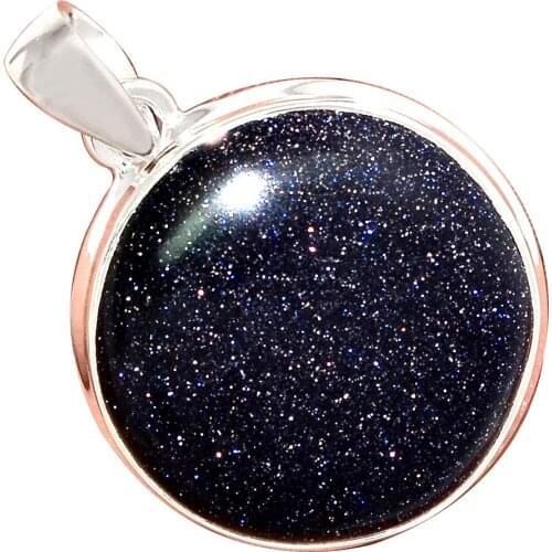 Genuine BLUE SUN STAR Pendant 925 Sterling Silver, 40 mm, AP6586