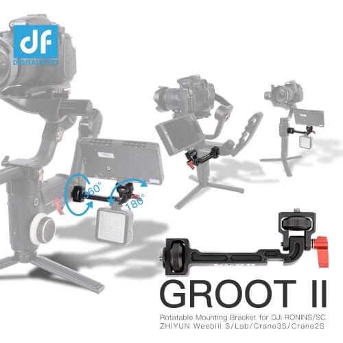 GROOT II Support ZHIYUN WEEBILL S/LAB Crane 3/3S/3S-E/2S DJI RONIN S/SC/RS2/RSC2 Extension Rotatable Bracket for Monitor LED