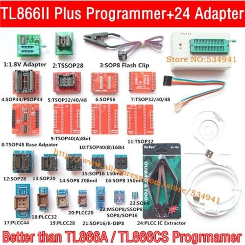 XGecu V10.22 TL866II Plus programmer +24 adapter socket replace USB EEPROM Universal minipro TL866CS TL866A nand programmer