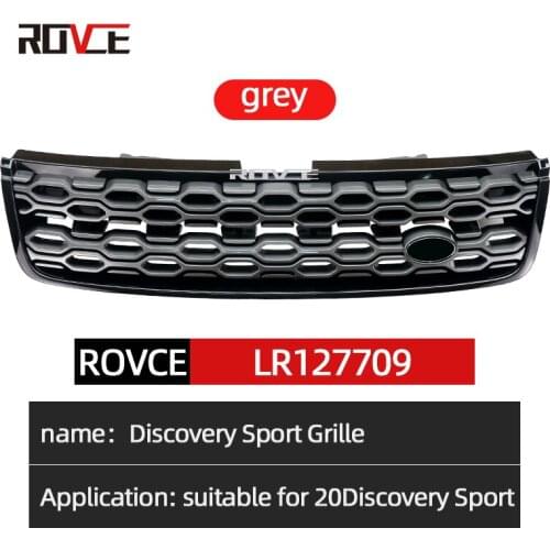 ROVCE ABS Grille Front Bumper Mesh Grille Honeycomb For Land Rover Discovery Sport L550 LR127709 Grey Front Bumper Mesh Grille