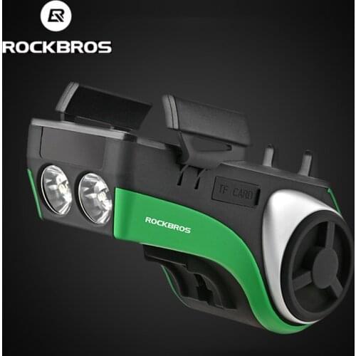 ROCKBROS Bicycle Lights Audio Subwoofer Bluetooth Cycling Bicycle Mobile Phone Holder Headlight Speaker Charging Golden Whistle