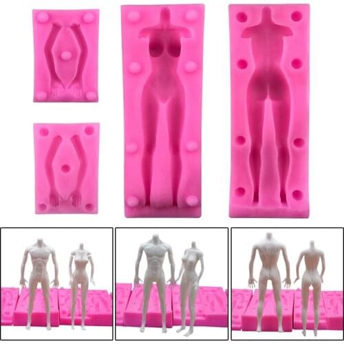 Doll Body Silicone Mold 3D Fondant Handmade DIY Chocolate Baking Clay Mould Tool RE