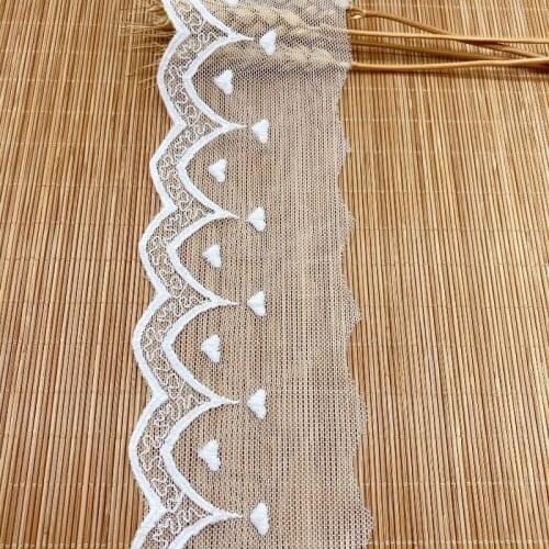 High Quality Small Heart Cotton Embroidered Lace Sewing Furnishing Garment Accessories DIY Handmade Craft Materials