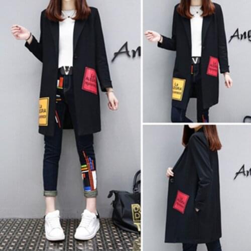 Plus Size Spring Autumn Black Windbreaker Overcoat Mid-Length Female 2021 New Korean Fashion Loose Simplicity Trench Coat Female