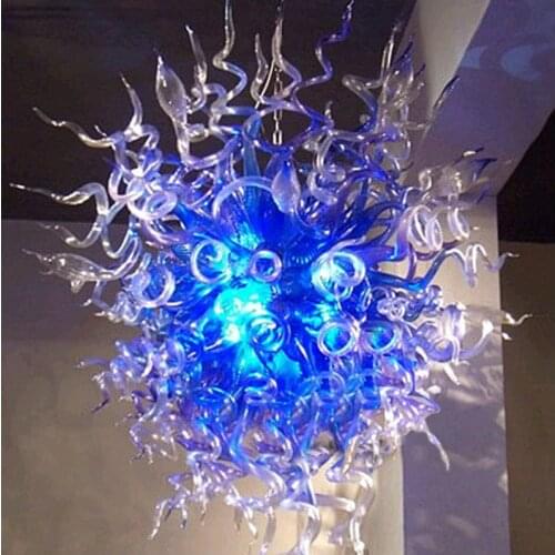 100% Hand Blown Glass Led Chandeliers Lighti Modern Crystal Murano Glass Design Chihuly Style Chain Chandelier Pendant Lamps