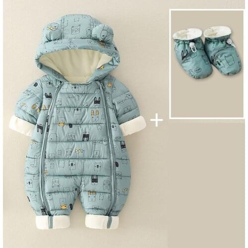 2021 Baby Boy Girl Clothes Autumn Winter overalls Cute Newborn Hoodded Fleece Romper kids Baby snowsuit Outfits Infant Jumpsuit