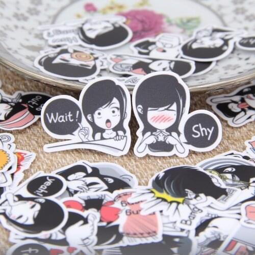 40 piece / cartoon girl character homemade hand account 2018 stickers refrigerator luggage car refrigerator DIY home decoration