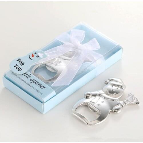 50pcs Christmas Snowman Design Silver Metal Bottle Opener Winter Wedding Favors Xmas Party Giveaways For Guest NO110