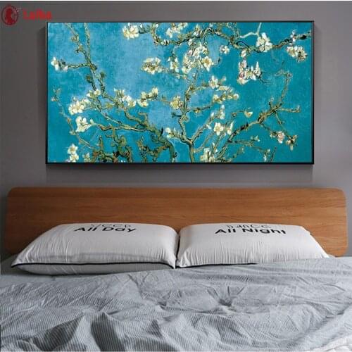 Photo custom Abstract art almond blossom tree diy diamond embroidery diamond painting full square round drill diamond mosaic