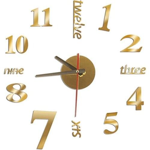 Acrylic Wall Clock DIY Analog Clock Sticker Art Design Office Decal Creative Mirror Stickers Living Room Decoration Home Decor