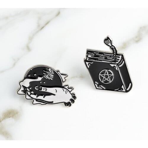 Hand With Crystal Ball Magical Book Pin Punk pin Brooch Enamel pin Badge Backpack Bag Jacket Accessories Men Women Brooch