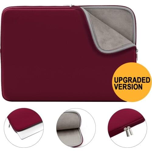 Rainyear Laptop Sleeve Bag Notebook Cover 11,13,14,15,15.6 Inch Tablet Bag For Macbook ASUS Acer Protective Case Velvet Wine Red