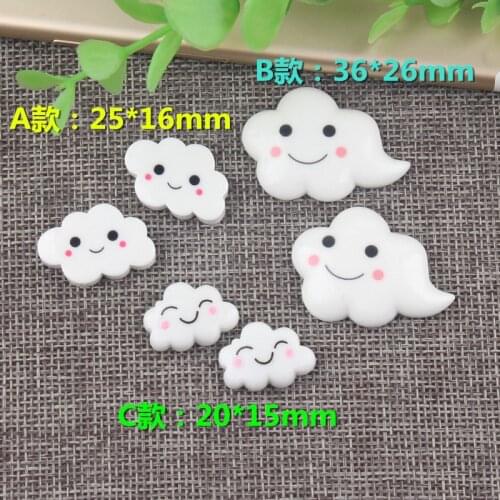 Cloud Smiley Childrens Hair Accessories Hairpin Resin Handmade Materials DIY Cream Plastic Phone Case Accessories