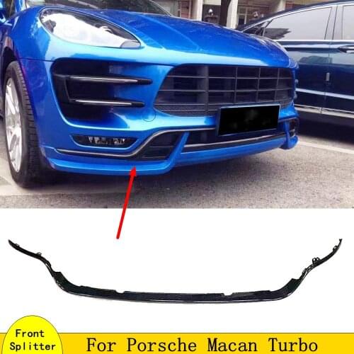 For Porsche MACAN TURBO 2014-2017 Bumper Carbon Fiber front bumper splitter front lip Protetor Car Styling