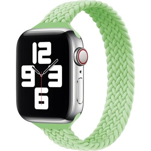 Slim Braided Solo Loop For Apple watch band 44mm 40mm 42mm 38mm 42 mm FABRIC Elastic belt bracelet iWatch serie 6 5 4 3 se strap