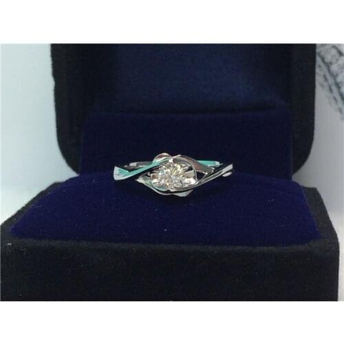 Elegant 0.5Ct Diamond Ring for Her Solid 925 Sterling Silver Ring Jewelry Proposal Heartfelt Ring