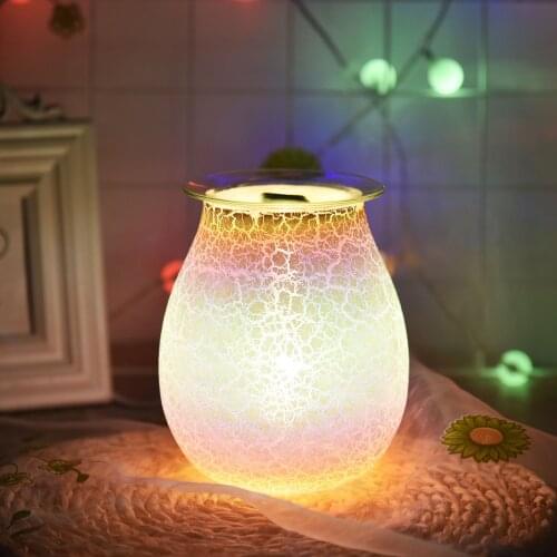 3D Glass Electric Wax Melt Burners With Light Electric Wax Melt Burners Fragrance Oil Burners Aroma 3D Lamp Night Light For Home