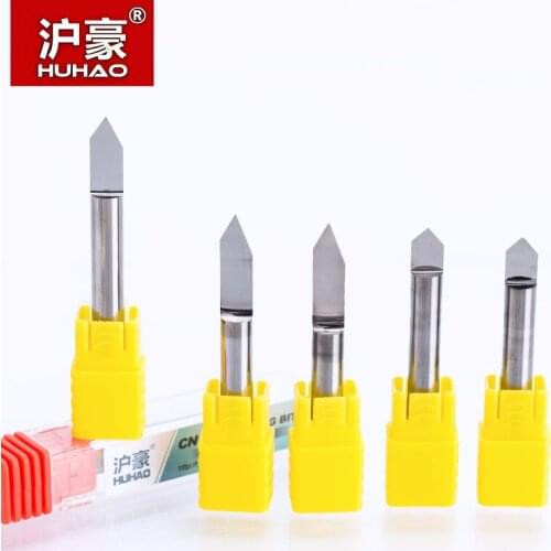HUHAO 1pc Shank 6mm Engraving Bits Precision Grinding V Shape Carbide Metal Milling Cutter Router Bit CNC Machine Accessories