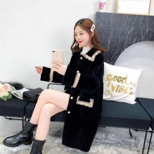 Women 2020 Autumn Winter Soft Faux Mink Cashmere Knitted Loose Casual Sweaters Female Elegant Thick Warm Long Cardigan Coat