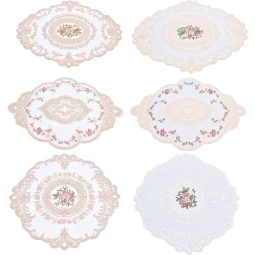 Coffee Anti-scald European Style for Dining Table Coaster Placemat 1Pcs Lace Fabric Insulation Plate Mat Embroidery Craft