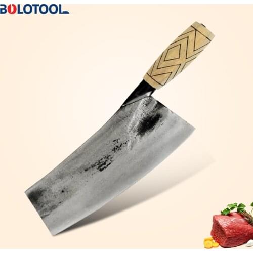 Kitchen Knife Handmade Forged Chinese Chef Knife Cleaver Meat Chopping Fish Filleting Vegetable Cutting High Carbon Clad Steel