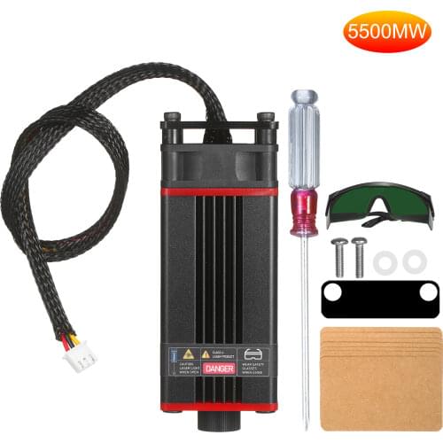 Upgrade 5500mW Laser Module Laser Head 450nm Blue Lase For Laser Cutting Machine CNC DIY Laser Wood Marking Cutting Tool