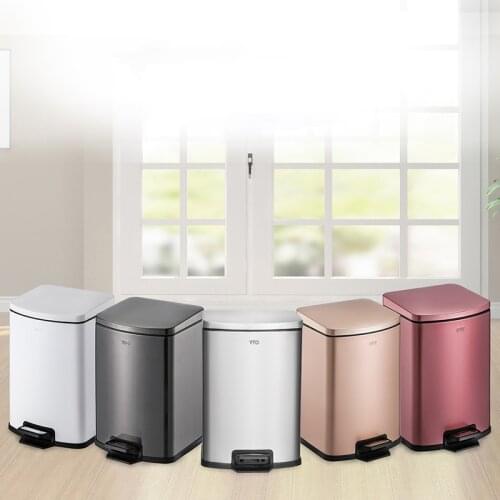 Nordic Stainless Steel Trash Can Luxury Modern Kitchen Cabinet Storage Trash Can Bedroom Poubelle Kitchen Accessories BC50TB