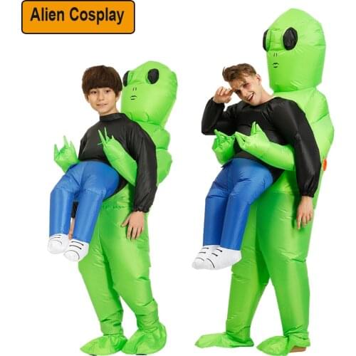 Adult Kids Halloween Cosplay Costume Green Anime Alien Inflatable Costumes Christmas Purim Party Disfraz Birthday Gifts
