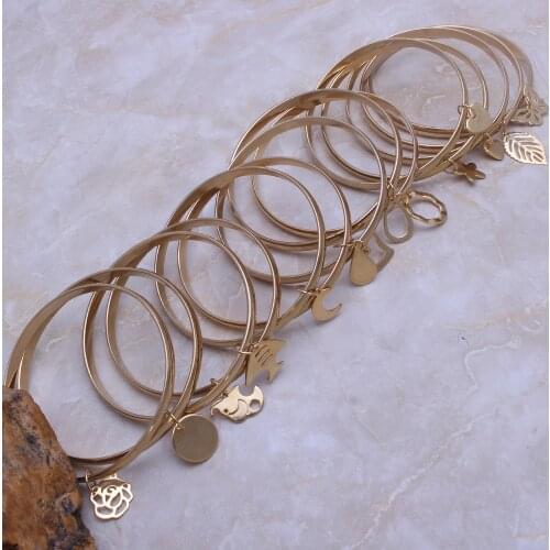 Stainless Steel Fahion Jewelry Charm Cff Bangles For Woman Bijoux Acier Inoxidable Femme Joyas Jewels Store BF916005